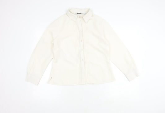 Honor Millburn Women's White Button-Up Shirt Size 10