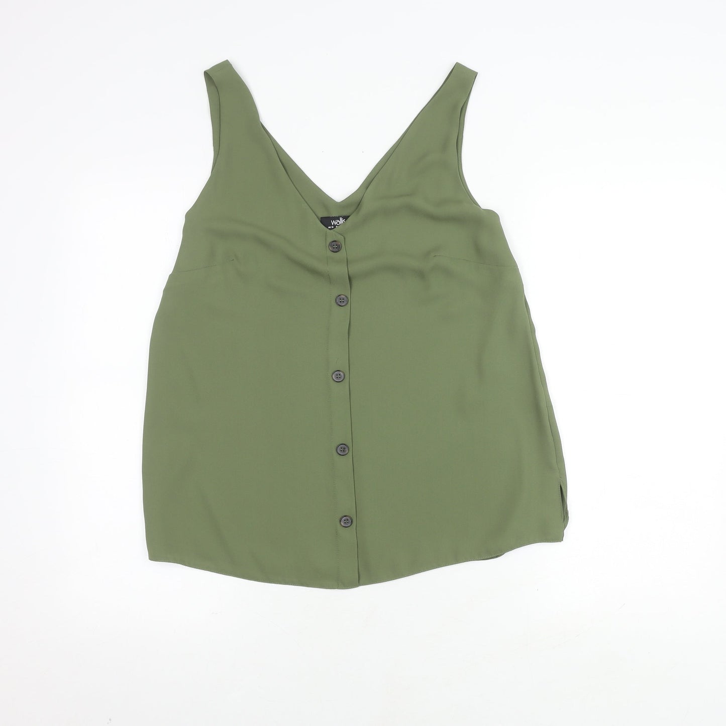 Womens UK Size 12 Wallis Green Basic Blouse