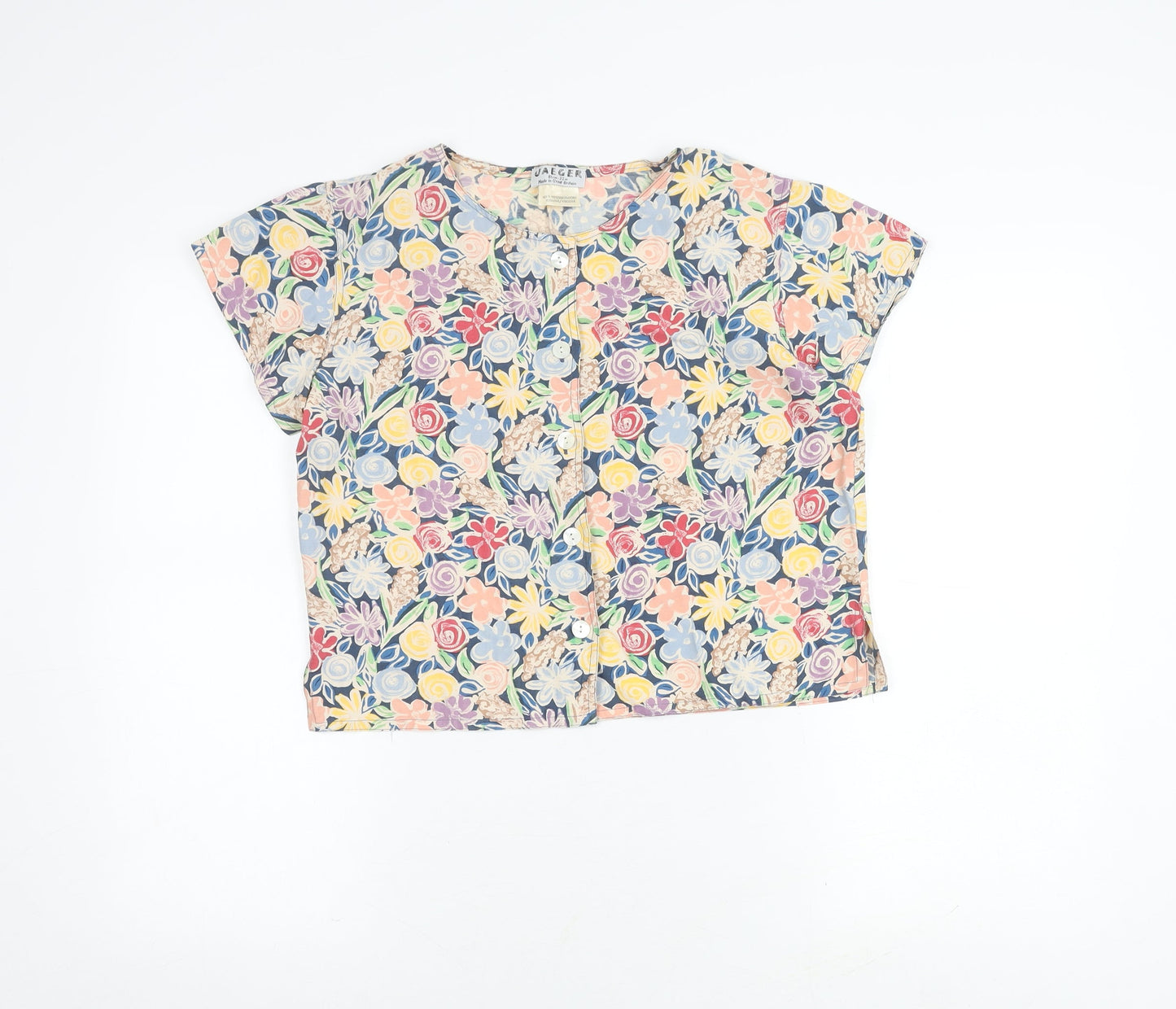 Jaeger Multicoloured Floral Short Sleeve Top, Size 12