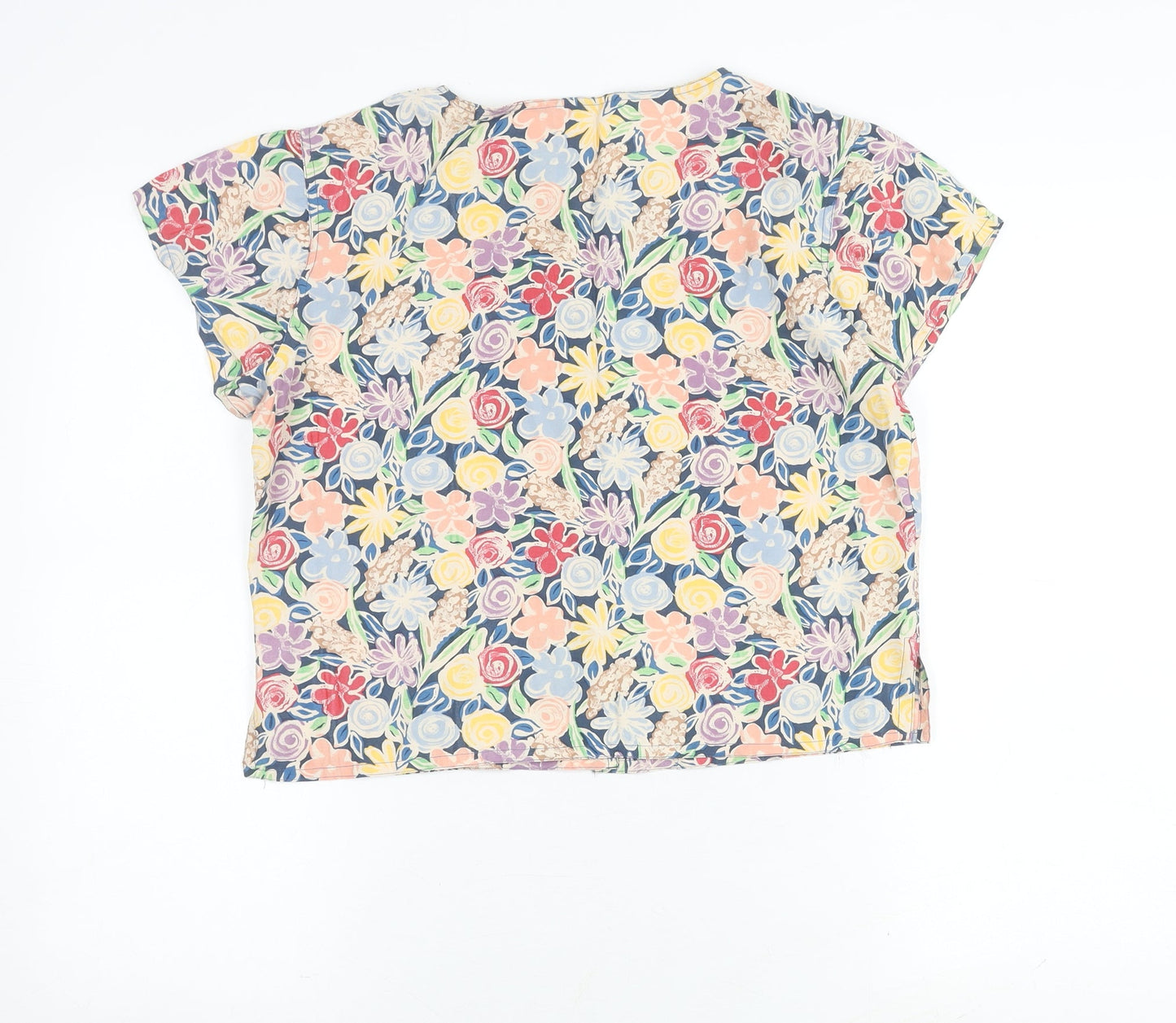 Jaeger Multicoloured Floral Short Sleeve Top, Size 12