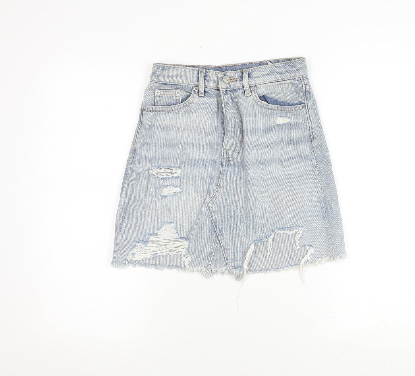 H&M Women's Blue Denim Mini Skirt, Size 6