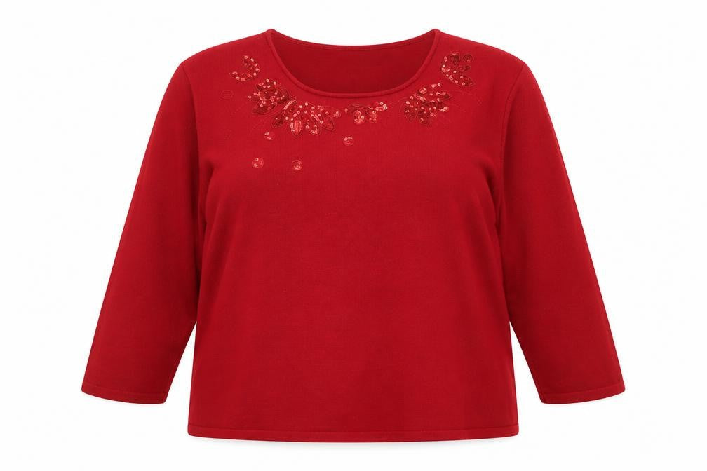 Womens UK Size 18 Eastex Red  Jumper