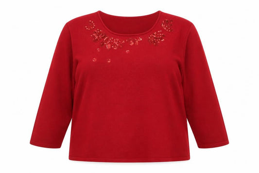 Womens UK Size 18 Eastex Red  Jumper