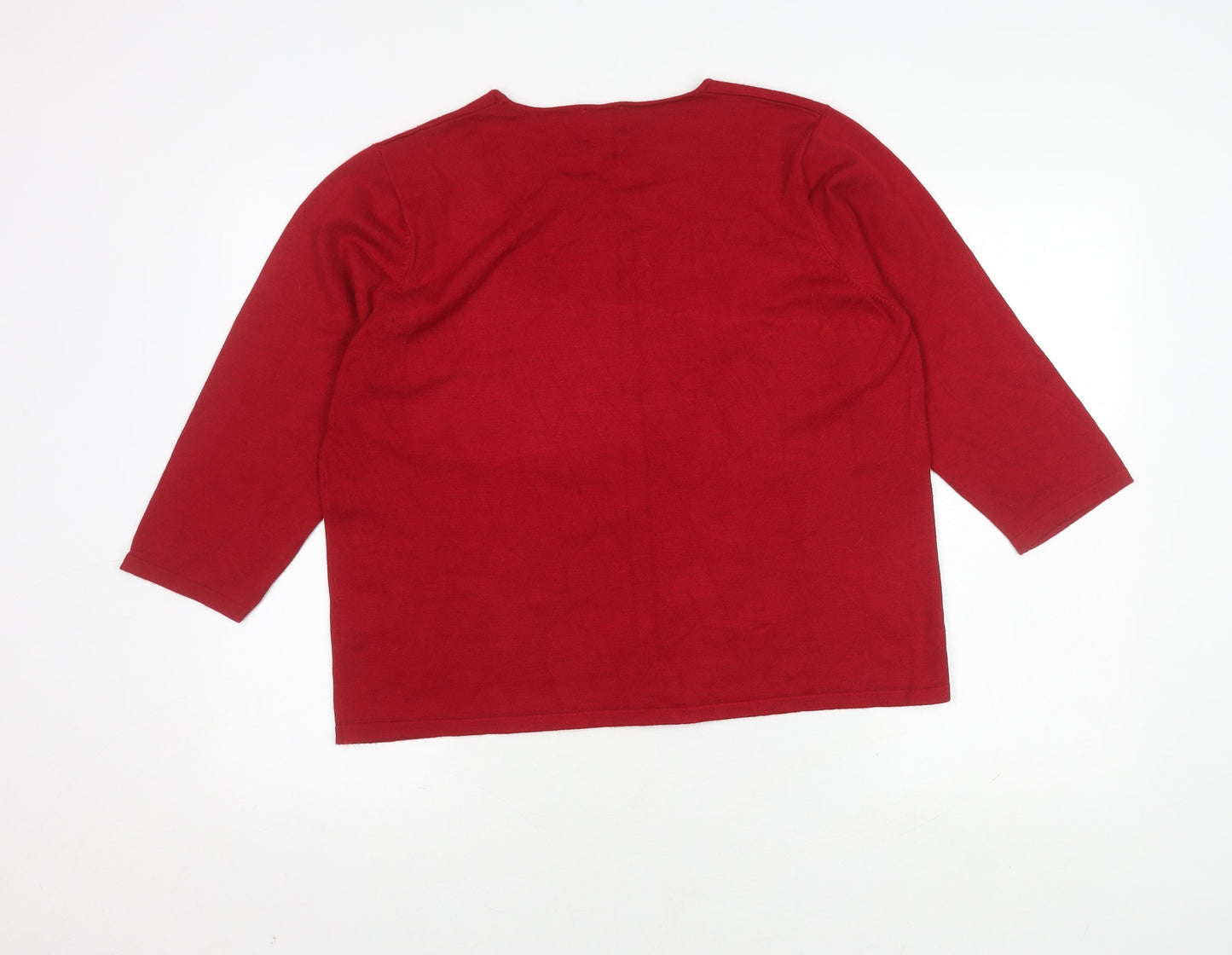 Eastex Red Women's Jumper, Size 18, Sequin Accent