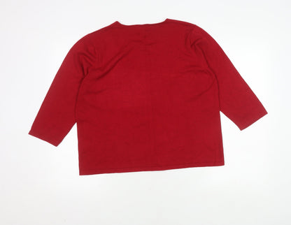 Eastex Red Women's Jumper, Size 18, Sequin Accent