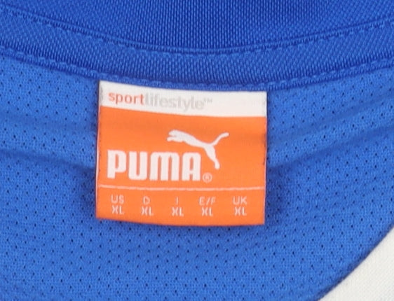 Puma Men's Blue XL V-Neck Jersey T-Shirt