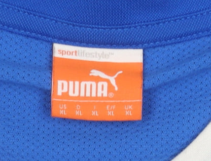 Puma Men's Blue XL V-Neck Jersey T-Shirt