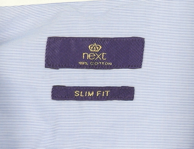 Next Men's Blue Slim Fit Long Sleeve Shirt