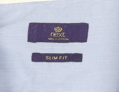 Next Men's Blue Slim Fit Long Sleeve Shirt