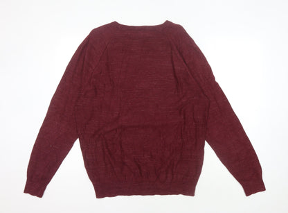 J.Crew Men's Red Cotton Pullover Jumper, Size L