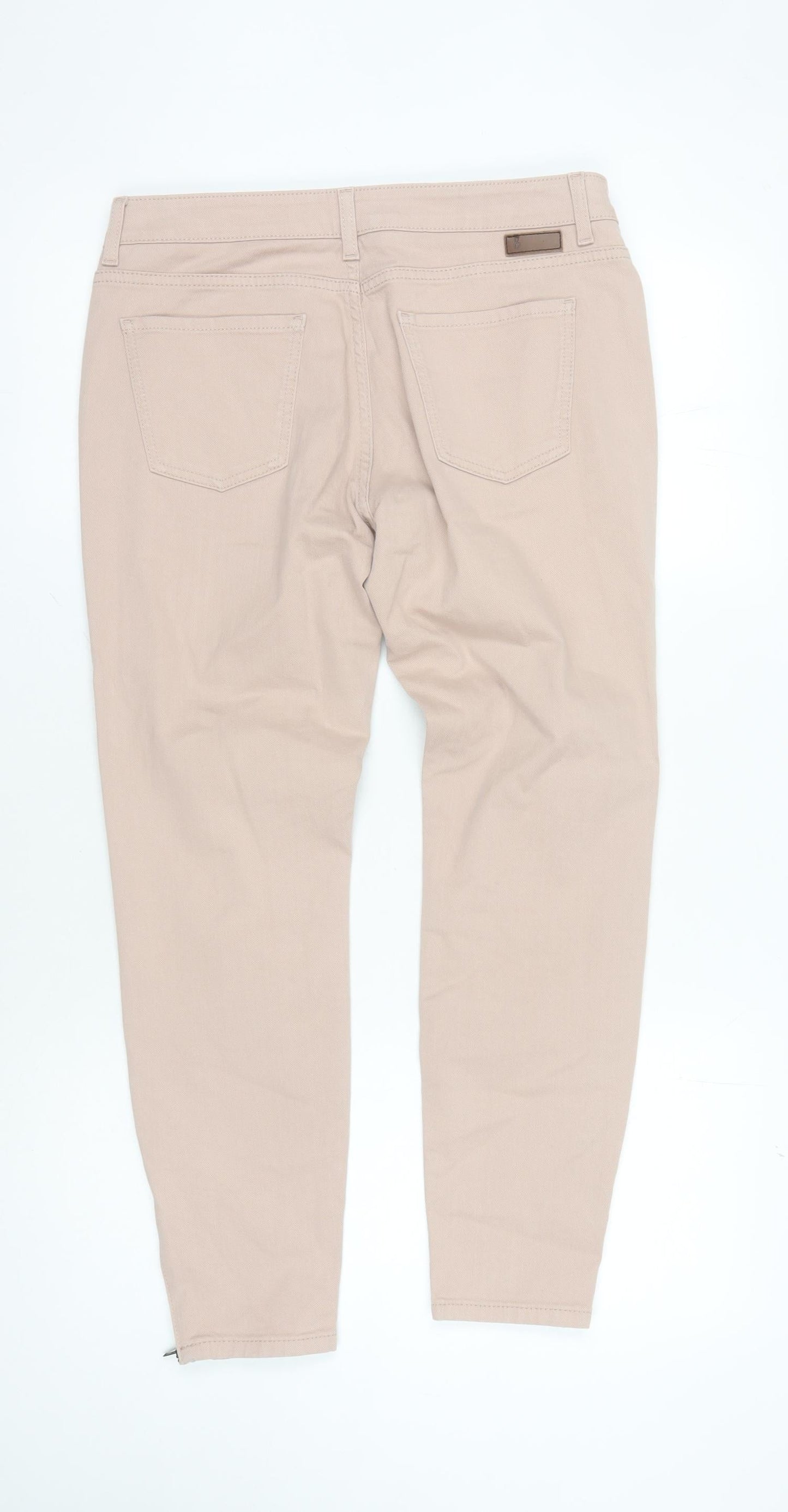 Boden Women's Beige Skinny Jeans Size 12 with Ankle Zip