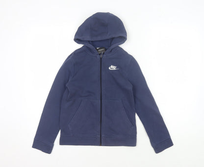 Nike Boys Blue Hooded Fleece Jacket - Size 8Y