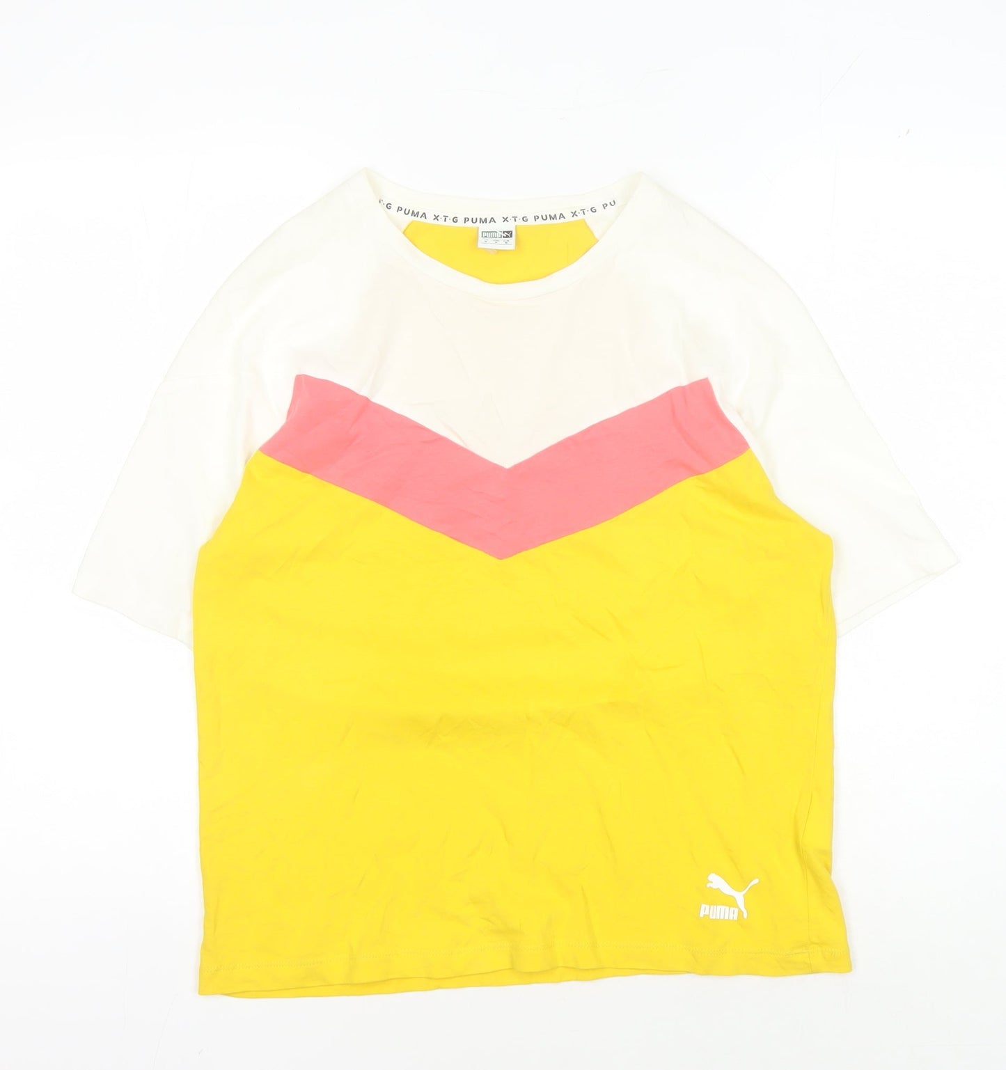 Puma Unisex Colourblock T-Shirt Yellow M