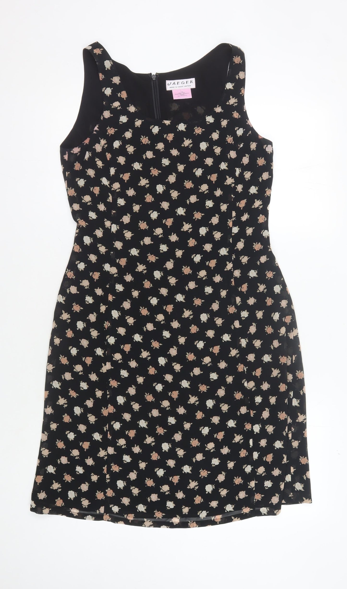 Jaeger Women's Black Floral Sheath Dress Size 12