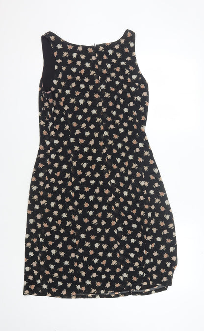 Jaeger Women's Black Floral Sheath Dress Size 12