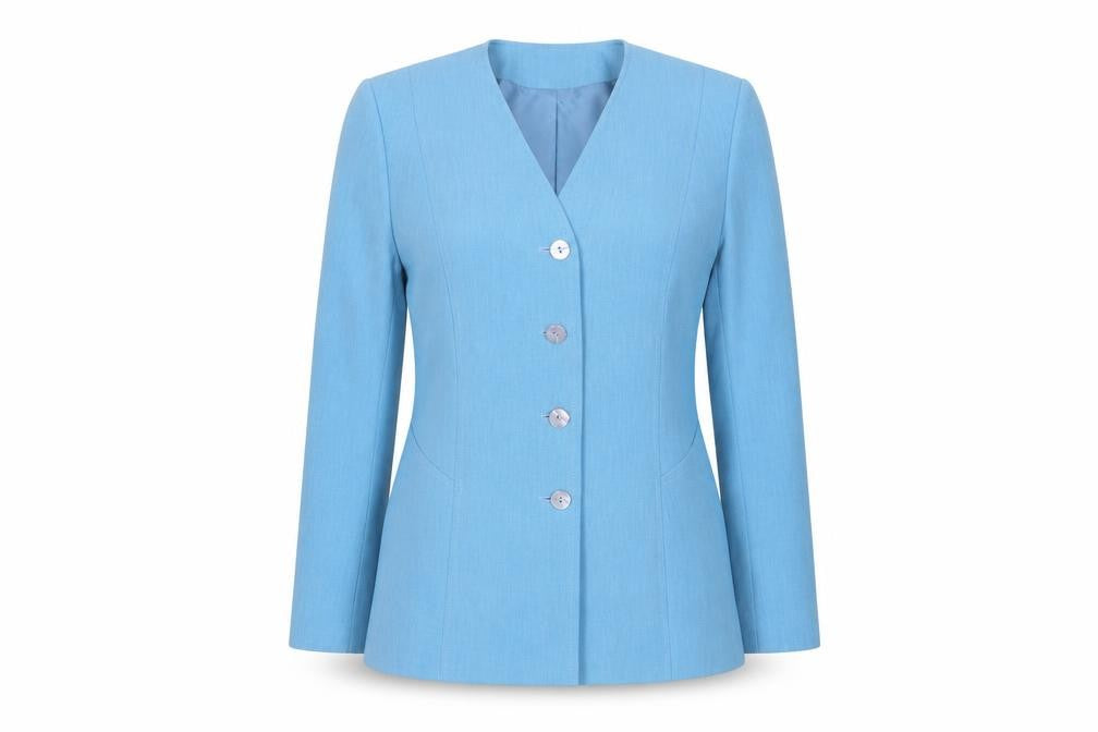 Womens UK Size 10 Eastex Regular Blue Suit Jacket