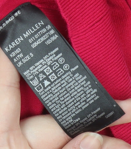 Karen Millen Women's Red Cold Shoulder Pullover Jumper S