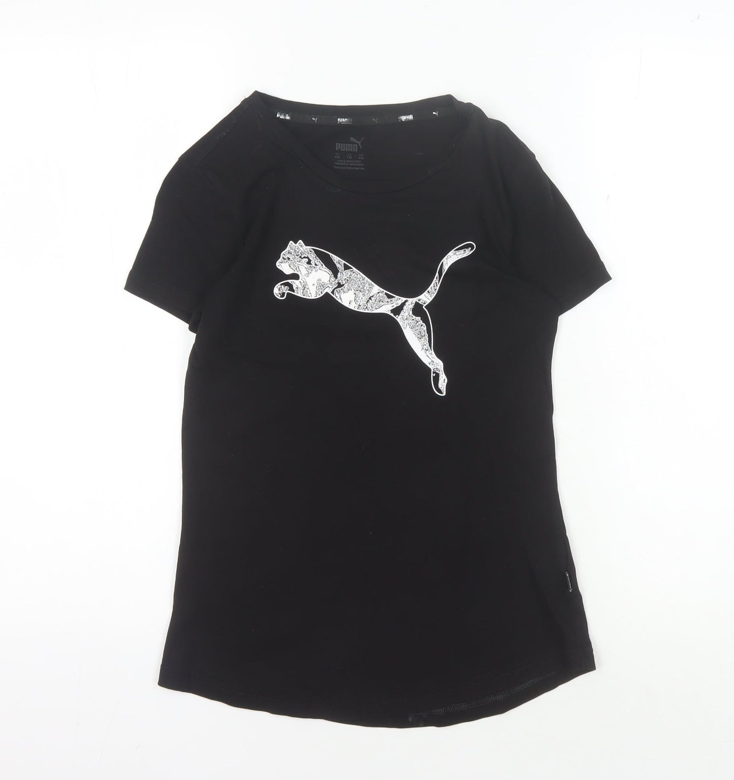Puma Women's Black 2XS T-Shirt with Logo