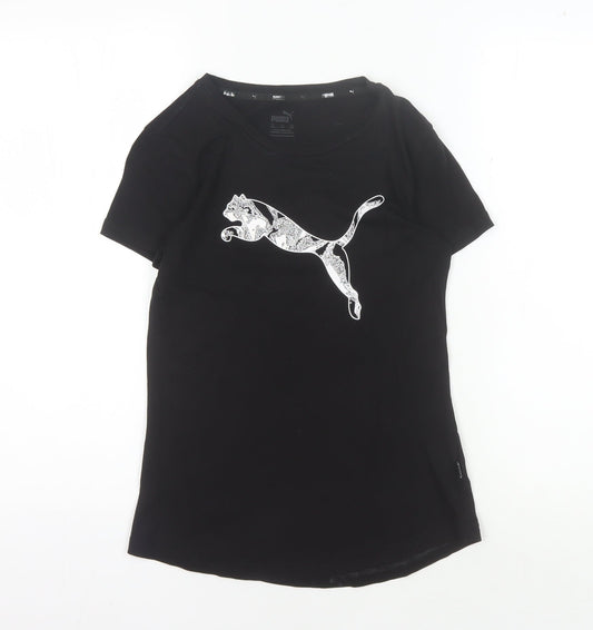 Puma Women's Black 2XS T-Shirt with Logo