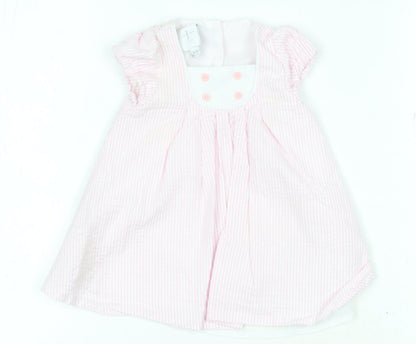 Jasper Conran Girls Pink Striped A-Line Dress 0-3M