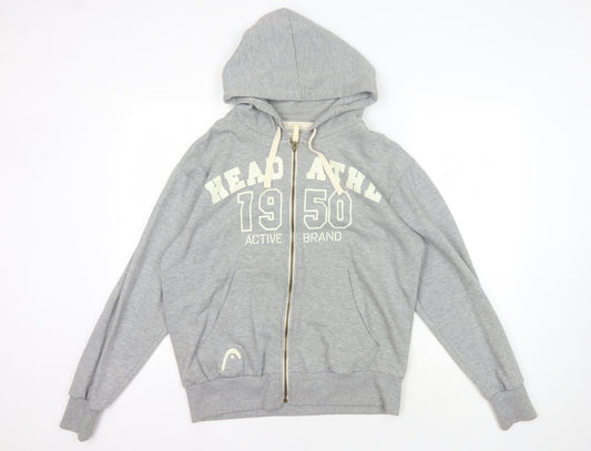 Mens UK Size M HEAD Grey Full Zip Hoodie