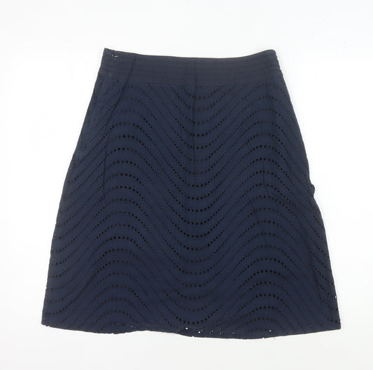 Fat Face Women’s Blue A-Line Skirt, Size 10, Geometric