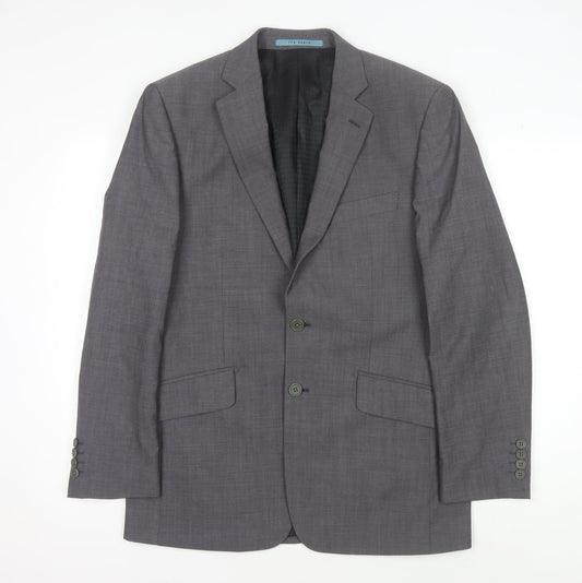 Mens UK Size 38 Ted Baker Regular Grey Suit Jacket