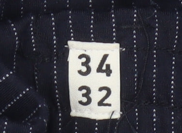 Jack & Jones Men's Blue Striped Trousers Size 34