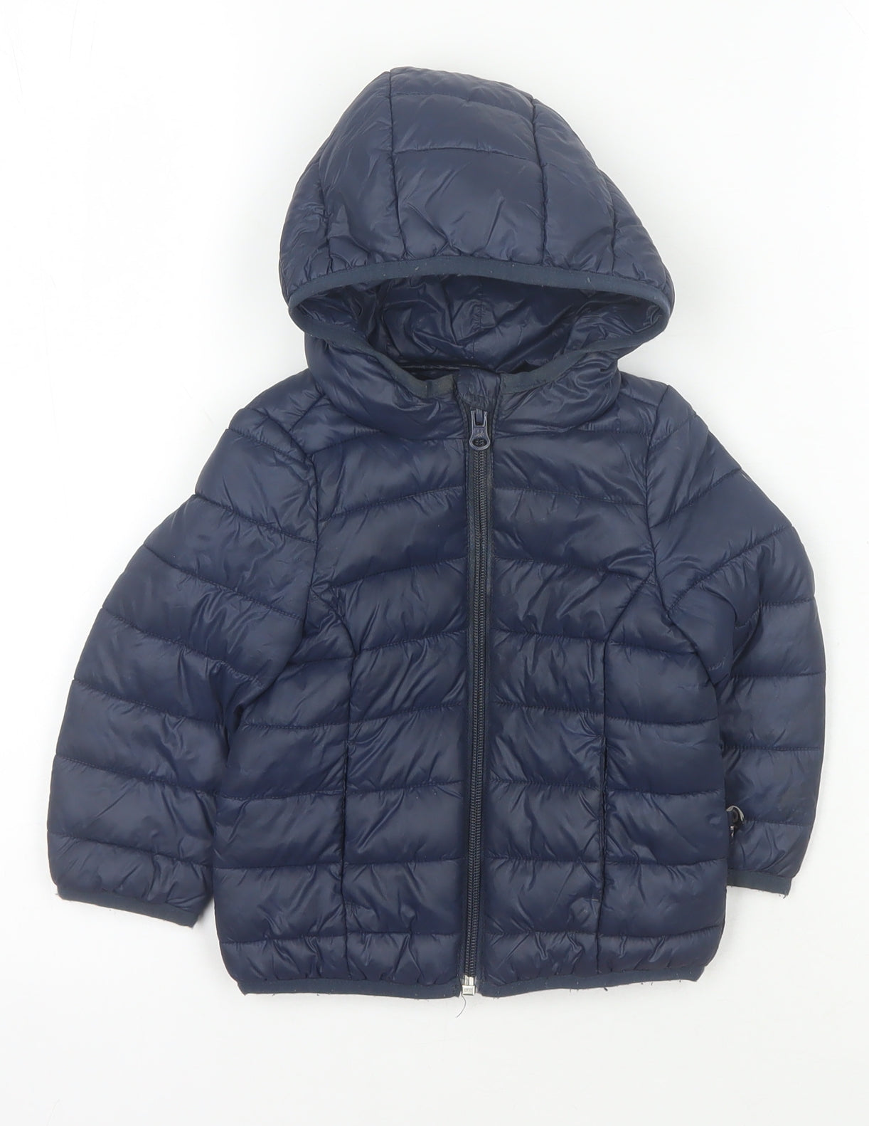 Benetton Boys Blue Puffer Jacket 1 Year Winter Hooded