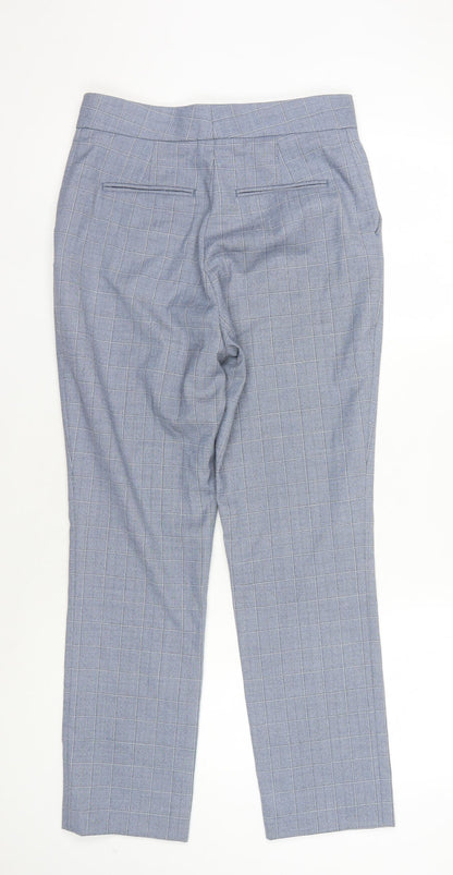 Reiss Women's Blue Check Trousers Size 6