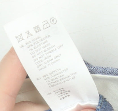 Reiss Women's Blue Check Trousers Size 6