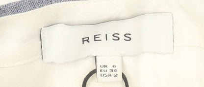Reiss Women's Blue Check Trousers Size 6