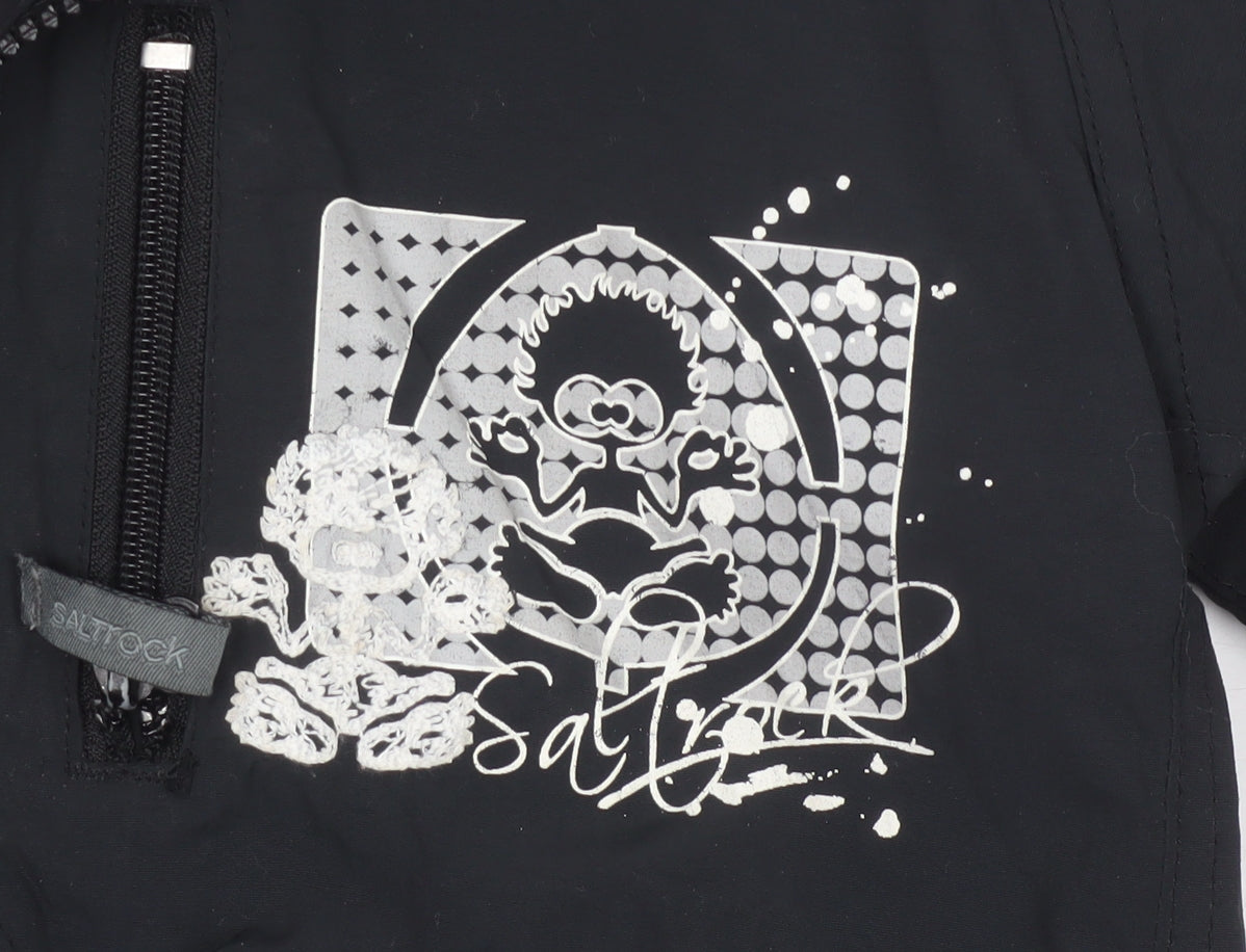 Saltrock Boys Black Hooded Parka Jacket, Age 2-3