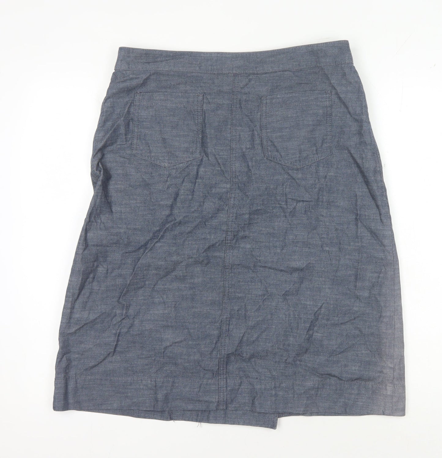 Next Women's Blue Cotton Button Skirt, Size 14
