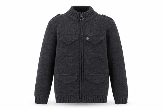 Ringspun Men's Black Full Zip Jumper M
