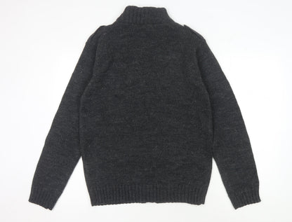 Ringspun Men's Black Full Zip Jumper M