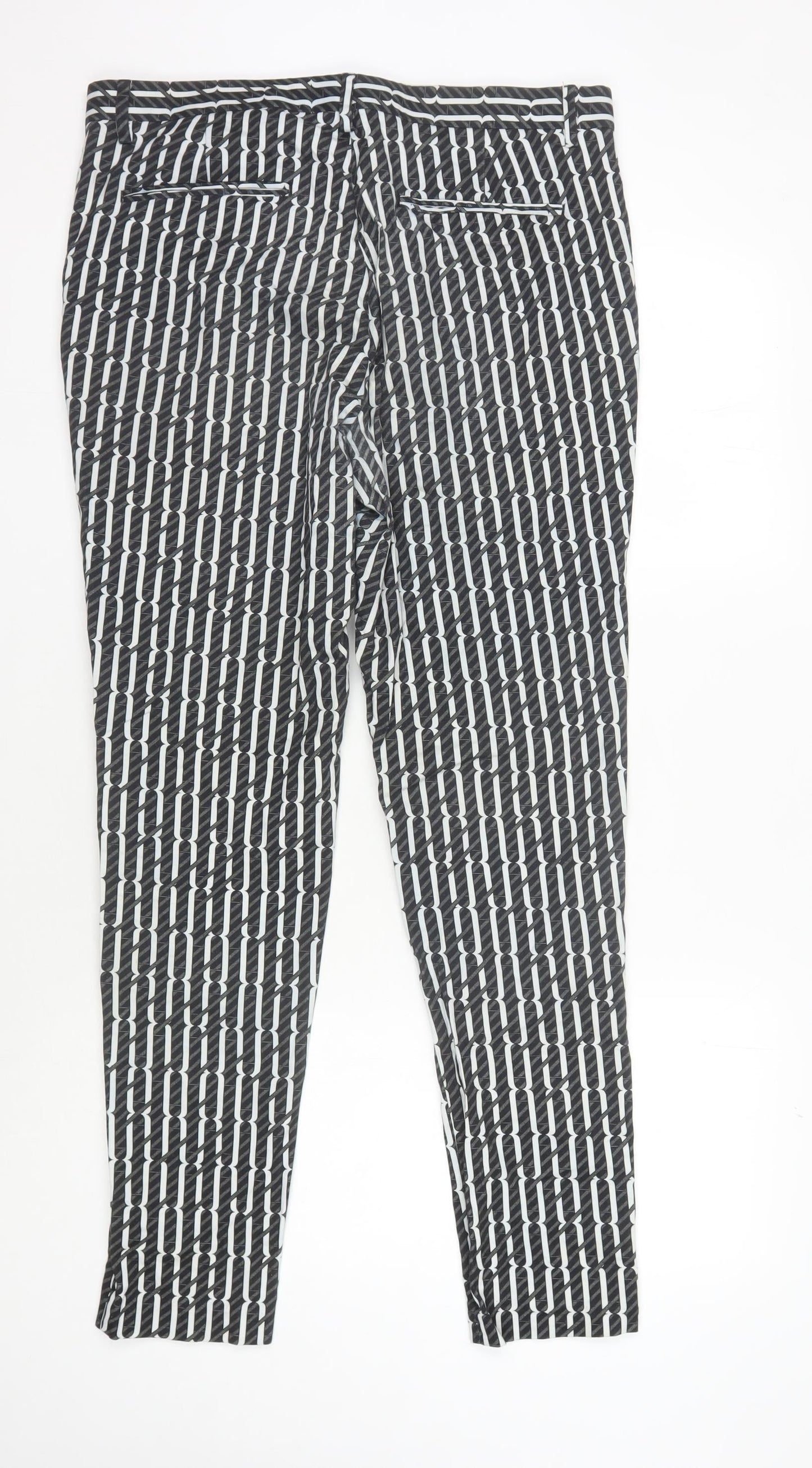ASOS Men's Black Geometric Trousers Size L