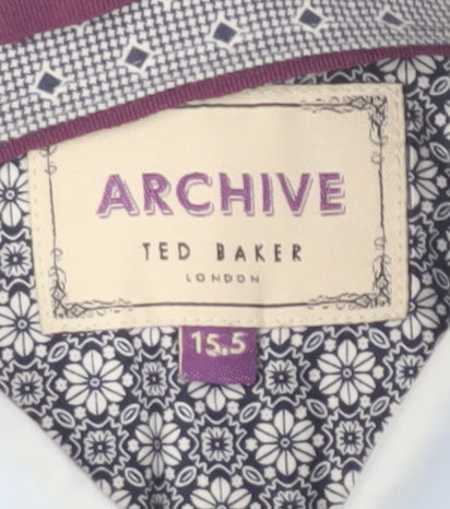 Ted Baker Men's Blue Button-Up Shirt Size 15.5