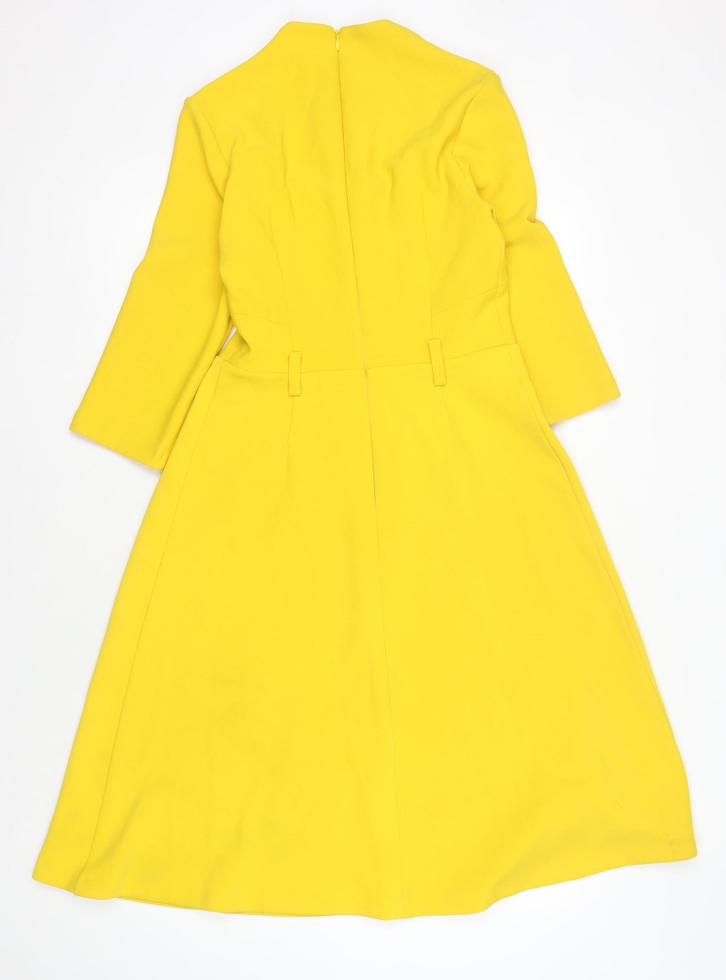 Karen Millen Women's Yellow Long Sleeve Dress, Size 12