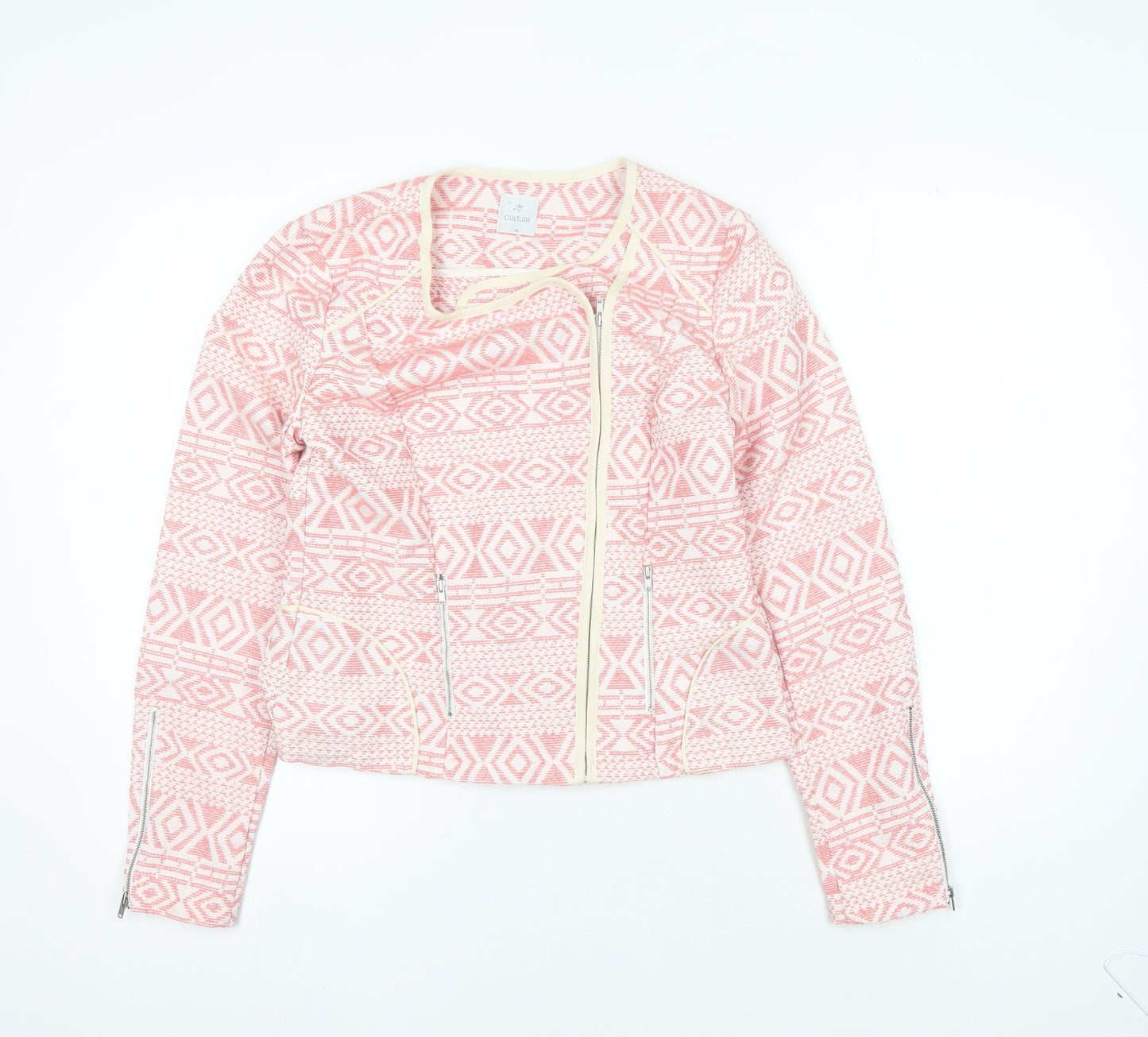 Culture Women's Pink Geometric Jacket Size 8