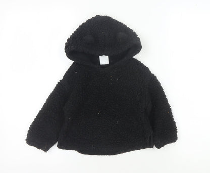 GAP Unisex Baby Black Hooded Pullover Jumper 24 Months