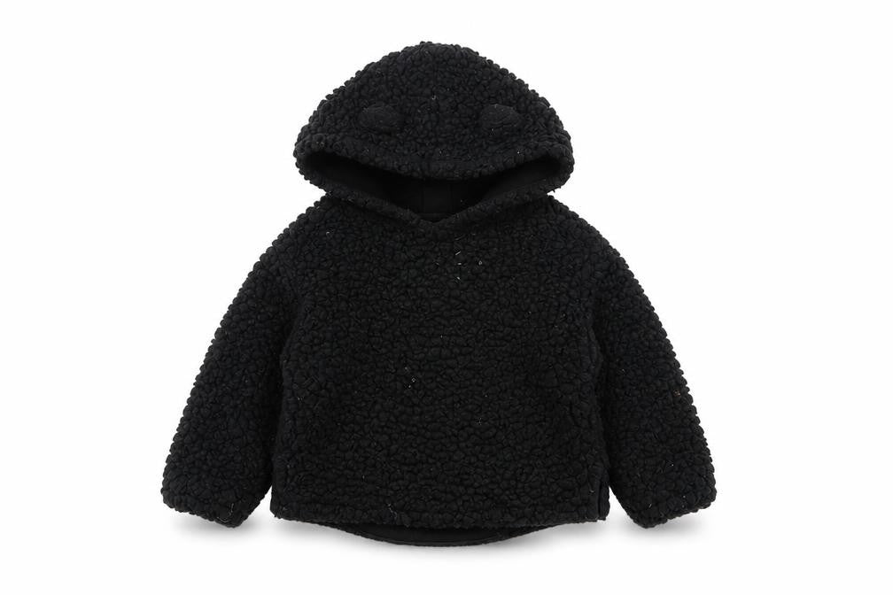 Front view of Gap unisex baby black hooded jumper 24 months