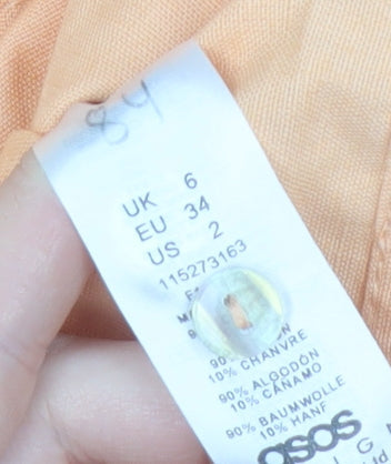 Womens UK Size 6 ASOS DESIGN One-Piece Orange Playsuit