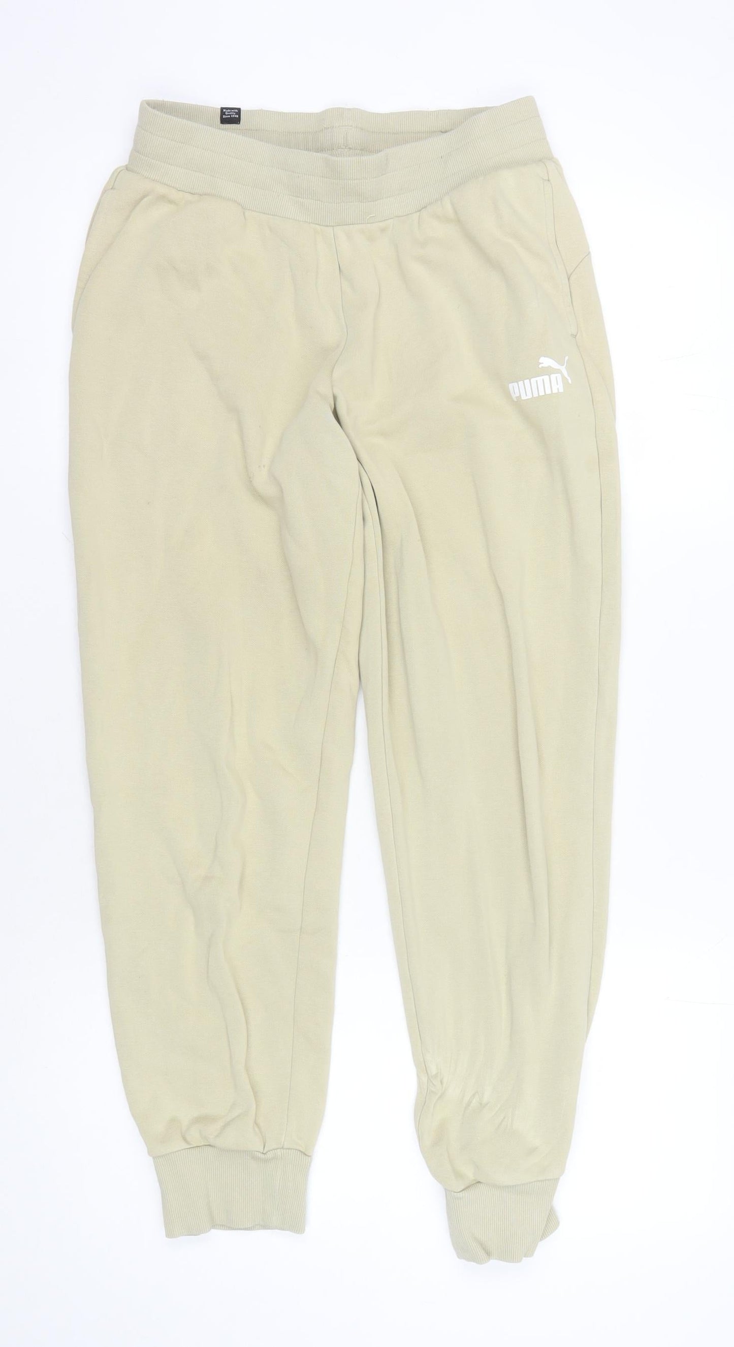 Womens UK Size S PUMA Regular Fit Jogger Beige Trousers