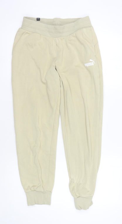 Womens UK Size S PUMA Regular Fit Jogger Beige Trousers