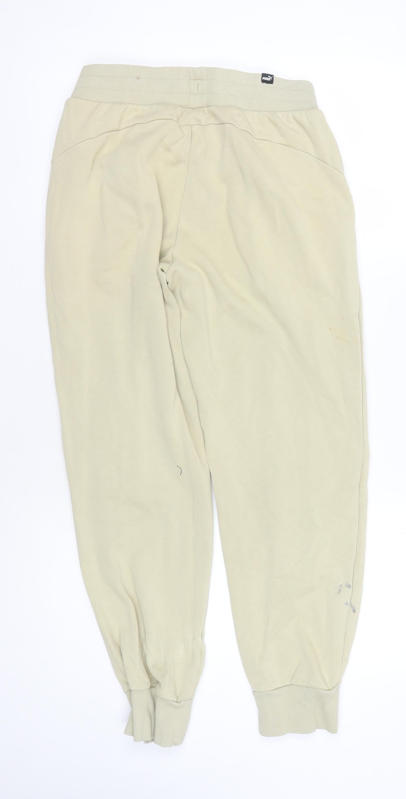 Womens UK Size S PUMA Regular Fit Jogger Beige Trousers