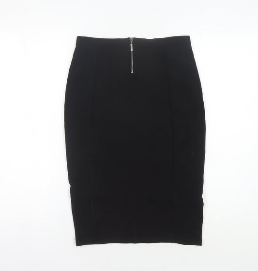 Next Women's Black Pencil Skirt Size 8 with Zip Accents