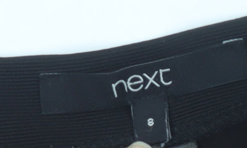 Next Women's Black Pencil Skirt Size 8 with Zip Accents