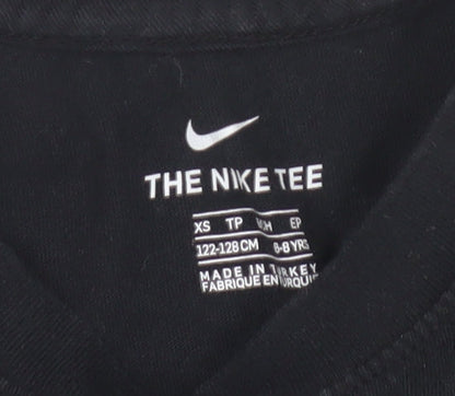Nike Girls Black Graphic T-Shirt 6-7 Years Sports Style