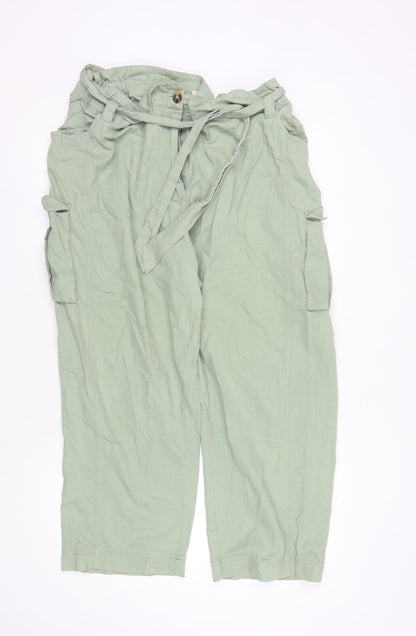 Womens UK Size XL Marks and Spencer Relaxed Fit Casual Green Trousers